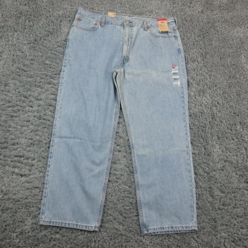 Levis 550 Jeans Mens 42x30 Light Wash Relaxed Fit Tapered Leg Denim 41x29.5* NWT